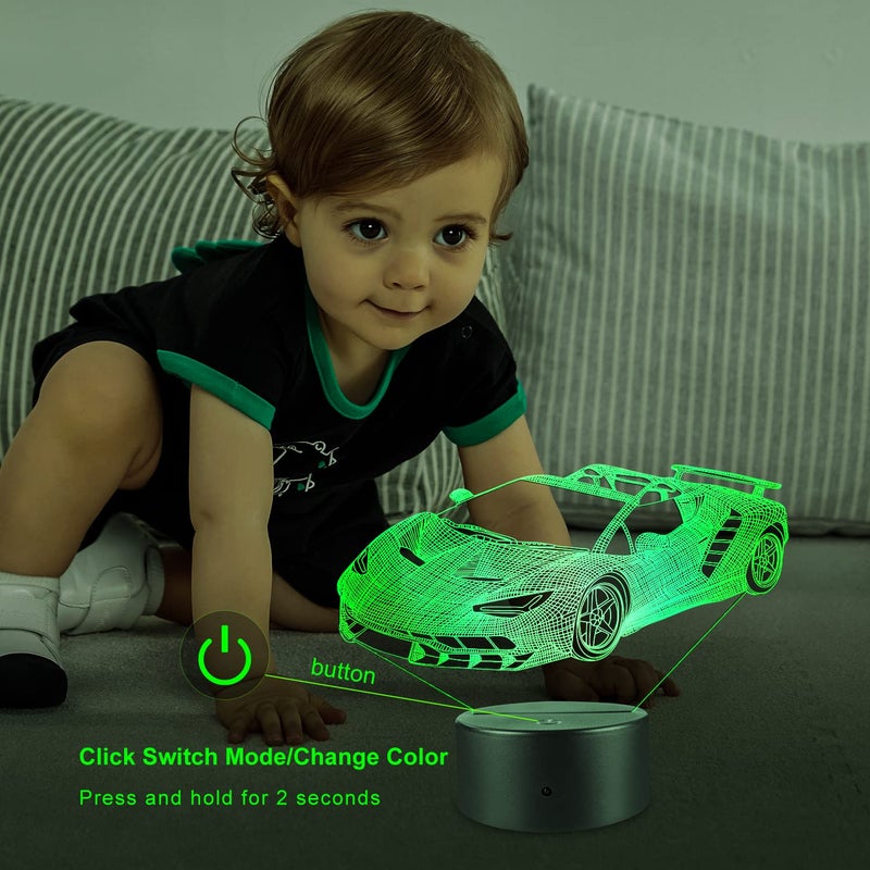 FlyonSea Race Car Gifts,Car Lamp Party Supplies 7 Color Changing Nightlight with Touch and Remote Controlï¼ˆTimer,Cars Light Birthday Christmas Gift - Image 4